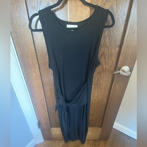 Black midi wrap dress